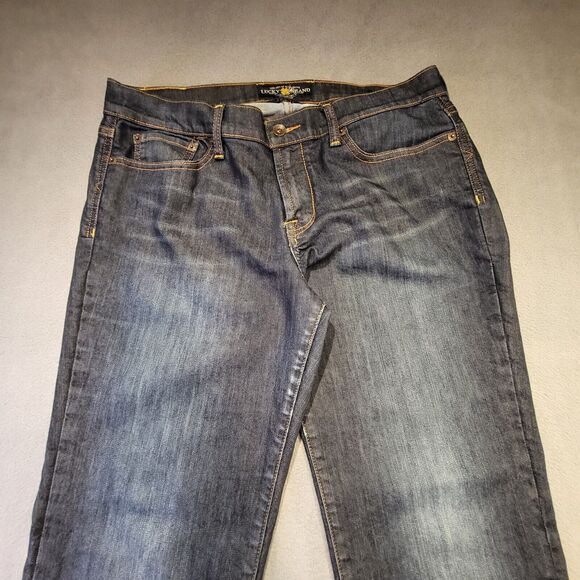 Lucky Brand Womens 12 Jeans Boot Cut Sweet N Low Blue Denim Stretch Distressed - Picture 2 of 12
